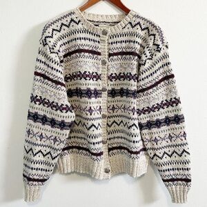 Vintage 90s St. John's Bay Nordic Print
Cardigan Sweater